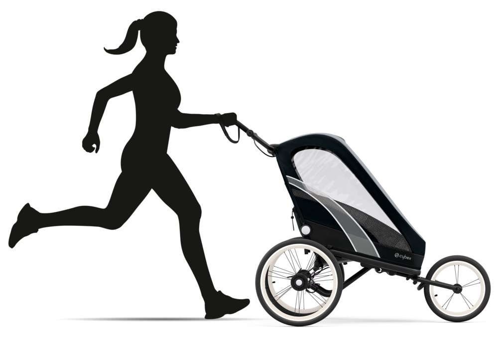 Podczas joggingu możesz ciągnąć lub pchać wózek biegowy Cybex Zeno multisport
